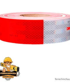 Cinta reflectiva rojo/blanco 3 m (Rollo x 45 mt)