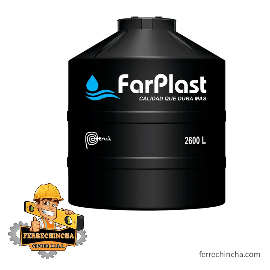 Tanque elevado Farplast 2600 lt. Negro