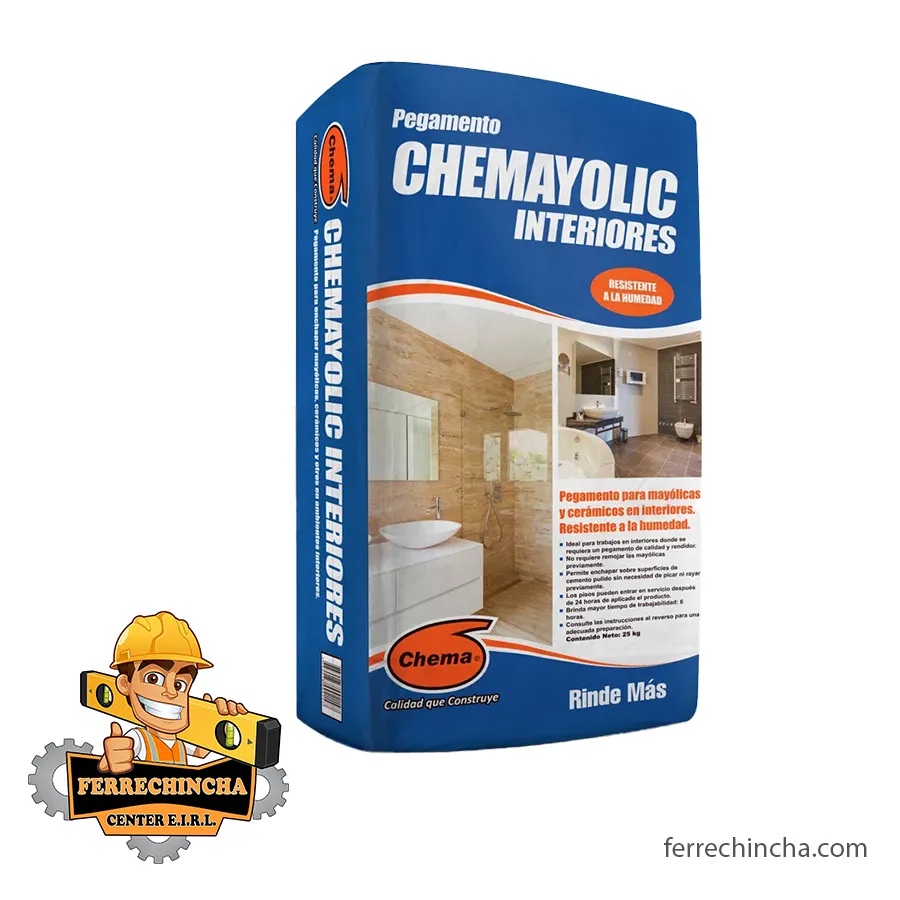 Pegamento chemayolic interiores 25kg Chema