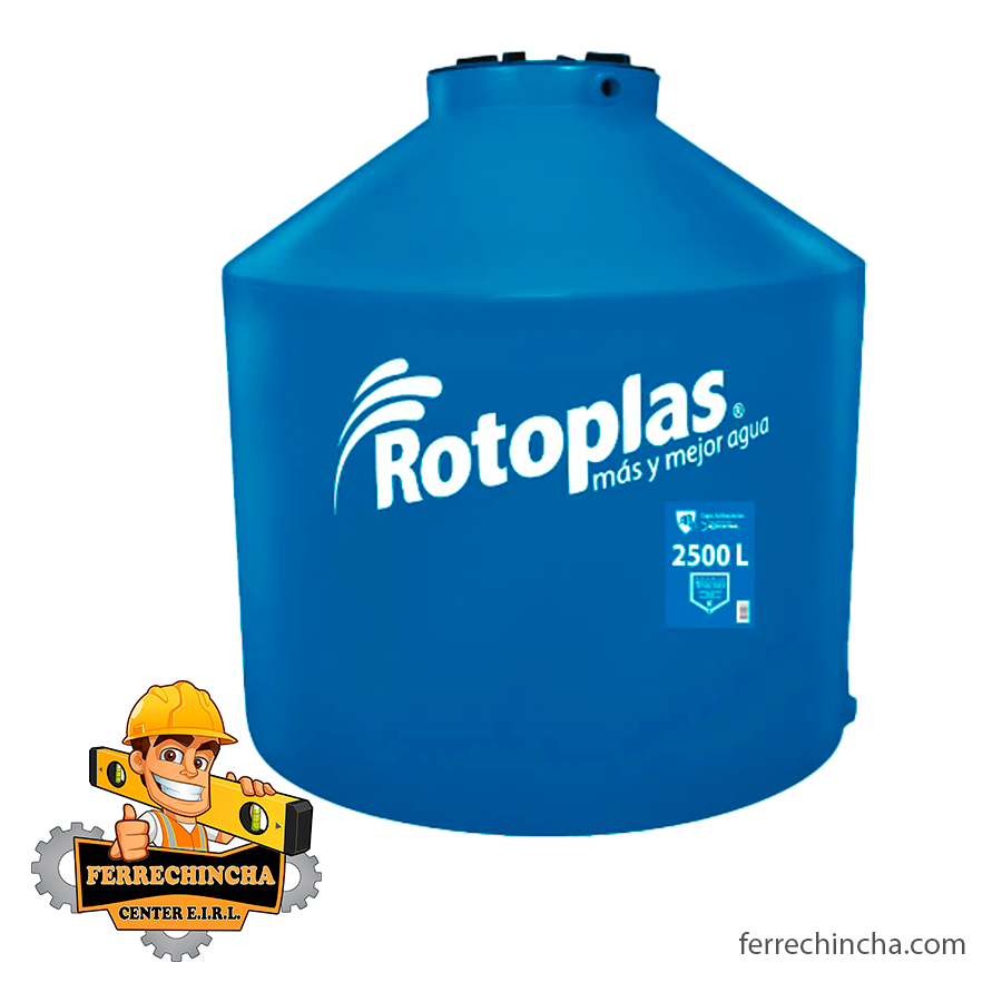 TANQUE ELEVADO ROTOPLAS 2500 LT. AZUL