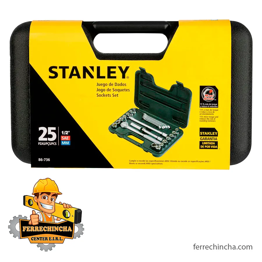 JUEGO DE DADOS STANLEY (25 PIEZAS)  86-736