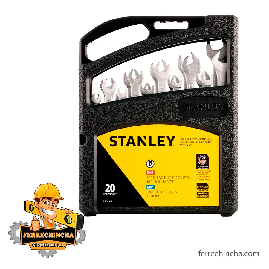 JUEGO DE LLAVE MIXTA STANLEY X 20 PIEZAS 85-783LA
