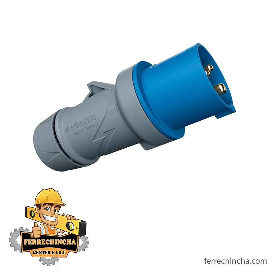 ENCHUFE INDUSTRIAL 16A 2P+T - MENNEKE AZUL (3204)