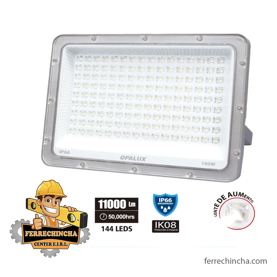 REFLECTOR LED 100W LUZ AMARILLA OPALUX (OP-100FL39-WW)